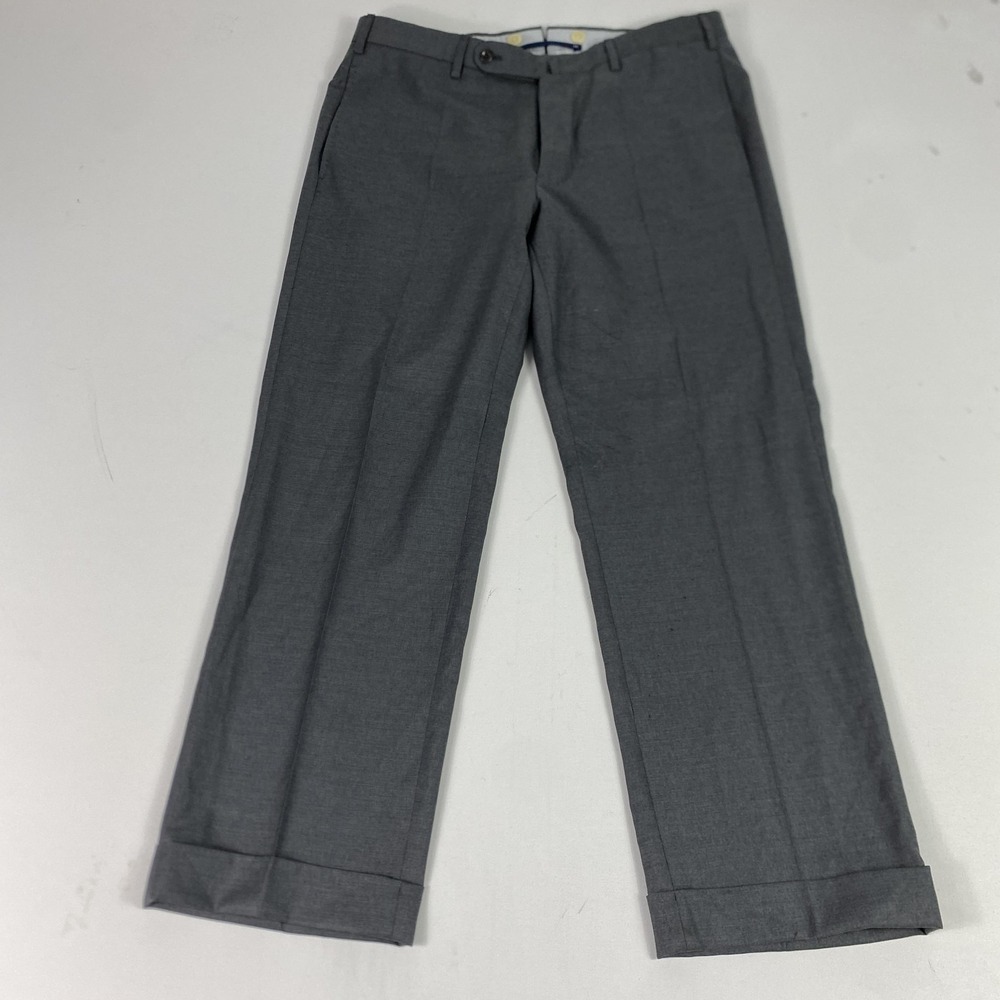 Incotex Dress Pants Mens 36x29 Gray Super 150s Wool Formal Cuffed Made In Italy